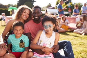 Family at the beach 